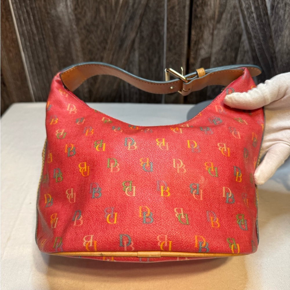 Dooney & Bourke Red Shoulder Bag with Colorful Accents